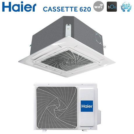 climatizzatore condizionatore haier cassetta a 4 vie inverter serie cassette620 18000 btu ab50s2sc2fa r 32 wi fi optional con pannello incluso