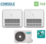 climatizzatore condizionatore hisense dual split console 12_12 con 3amw62u4rjc r 32 wi fi optional telecomando di serie incluso 12000_12000