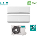 climatizzatore condizionatore hisense dual split inverter serie halo 9_12 con 2amw52u4rxc r 32 wi fi integrato 9000_12000