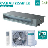 climatizzatore condizionatore hisense inverter canalizzato canalizzabile serie turbo 9000 btu adt26ux4rbl8 _ auw26u4rs8 r 32 wi fi optional classe a__ a__ con telecomando e comando cablato di serie