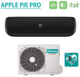 climatizzatore condizionatore hisense inverter serie apple pro black 9000 btu tgve090bg r 32 wi fi integrato classe a__ a_ colore nero