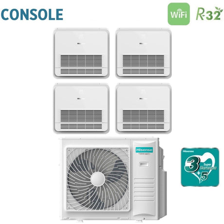 climatizzatore condizionatore hisense quadri split console akt 12_12_12_12 con 4amw105u4raa r 32 12000_12000_12000_12000 con telecomando di serie