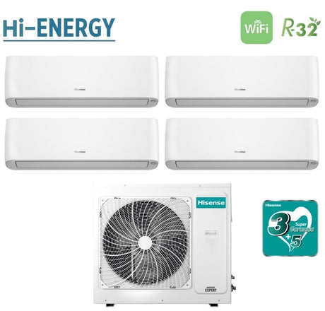 climatizzatore condizionatore hisense quadri split inverter serie hi energy 9_9_9_12 con 4amw105u4raa r 32 wi fi integrato 9000_9000_9000_12000 novita