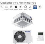 climatizzatore condizionatore inverter samsung cassetta 4 vie mini windfree 9000 btu r 32 ac026rnndkg con pannello e comando a filo novita
