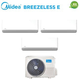 climatizzatore condizionatore midea trial split inverter serie breezeless e 12+12+12 con m3oa 27hfn8 q r 32 wi fi integrato 12000+12000+12000
