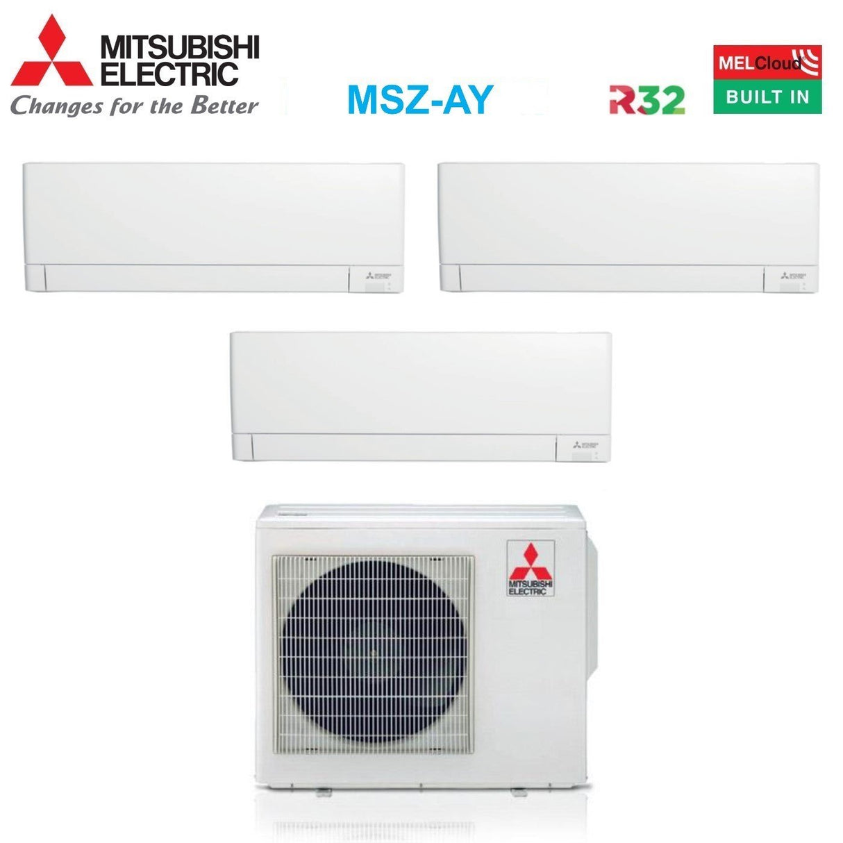 climatizzatore condizionatore mitsubishi electric trial split inverter linea plus serie msz ay 9_12_18 con mxz 3f68vf r 32 wi fi integrato 9000_12000_18000