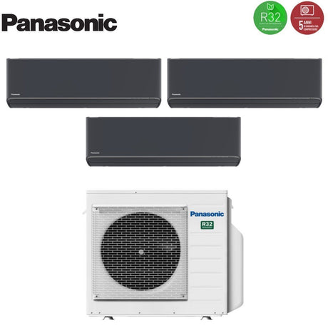 climatizzatore condizionatore panasonic trial split inverter serie etherea dark 9_9_12 con cu 3z52tbe r 32 wi fi integrato colore grigio grafite 9000_9000_12000