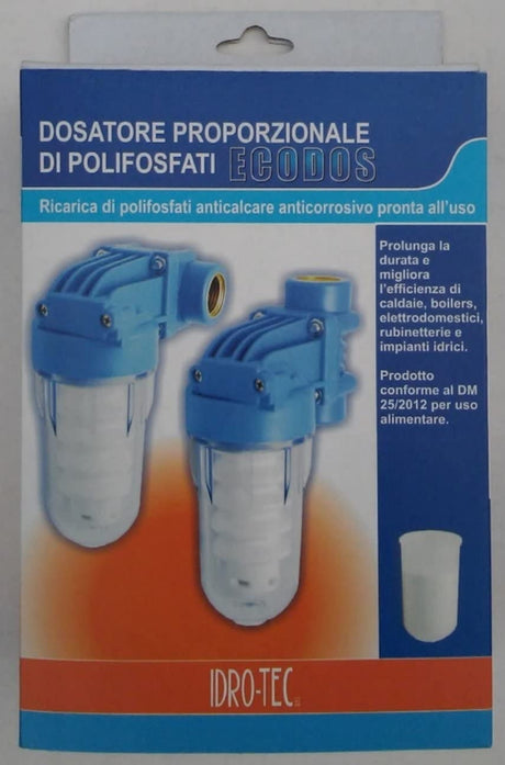 dosatore di polifosfati idro tec ecodos 1 2 con ricarica inclusa