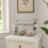 easycomfort easycomfort acquario in vetro con luci led da 20l filtro e pompa dacqua 38x26x27 cm bianco