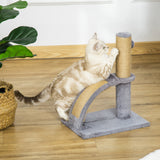 easycomfort easycomfort albero tiragraffi per gatti con arco massaggiatore palo in iuta e pallina in peluche 34x24x43 cm grigio
