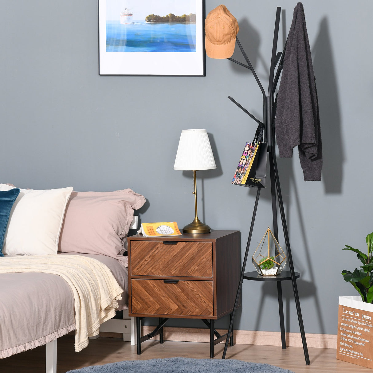 easycomfort easycomfort appendiabiti da terra verticale moderno per ingresso 45x45x180cm nero ean 8054111840163