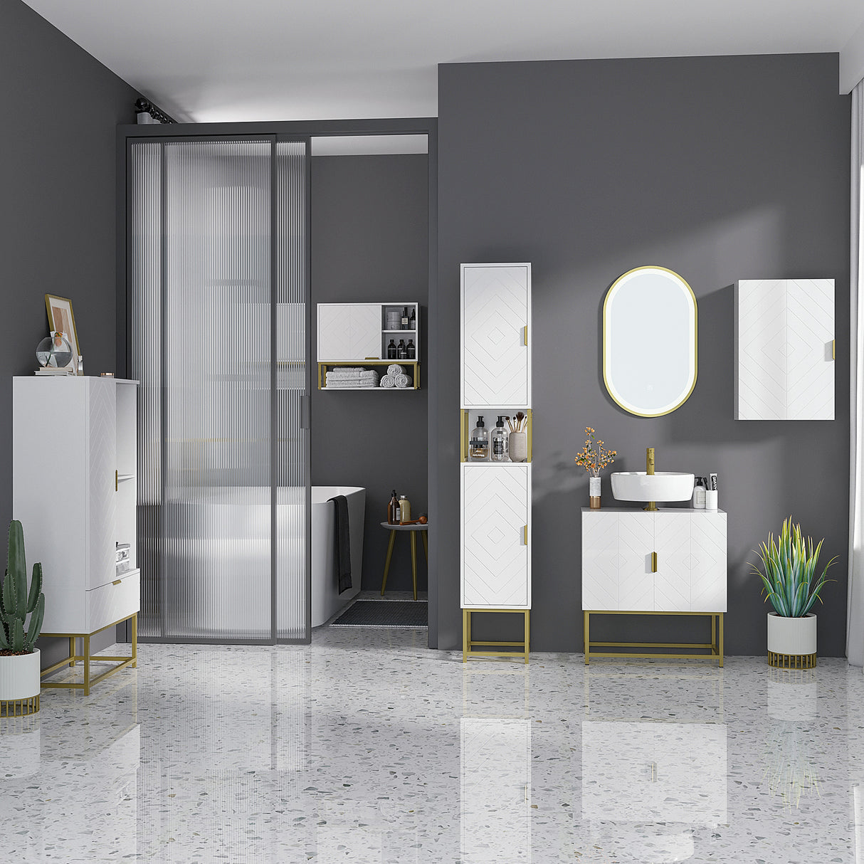 immagine-2-easycomfort-easycomfort-armadietto-bagno-a-2-livelli-montaggio-a-parete-con-ripiani-aperti-in-mdf-bianco-60x20x51-cm