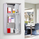 easycomfort easycomfort armadietto porta medicinali pronto soccorso cassetta medicine in acciaio porta in vetro e 2 chiavi 48x25cm ean 8054144134895
