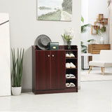 easycomfort easycomfort armadio scarpiera moderno e salvaspazio in legno per 12 paia con 4 ripiani aperti 83x30x90 cm color caffe