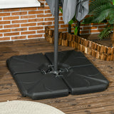 easycomfort easycomfort base per ombrellone in hdpe da 4 pezzi riempibili con acqua e sabbia max 18kg 103x103x8 3 cm nero