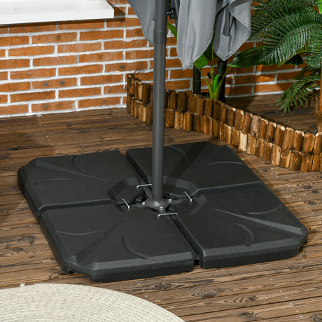 easycomfort easycomfort base per ombrellone in hdpe da 4 pezzi riempibili con acqua e sabbia max 18kg 103x103x8 3 cm nero