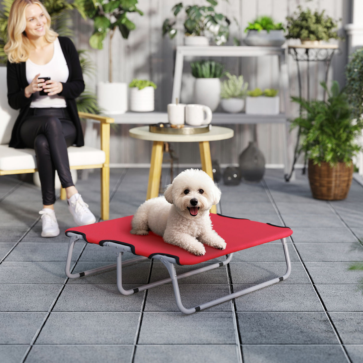 easycomfort easycomfort brandina per cani piccoli pieghevole per interno ed esterno metallo e tessuto oxford 71x58x20 cm rosso