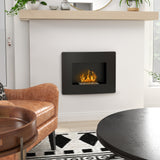 easycomfort easycomfort caminetto a bioetanolo da incasso in acciaio durata 3 3 ore e capacita 0 9l 66x16x52 cm nero