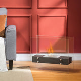 easycomfort easycomfort camino bioetanolo in metallo e vetro 3h di combustione con serbatoio 1 5l e copertura 25m 60x26x50 cm nero