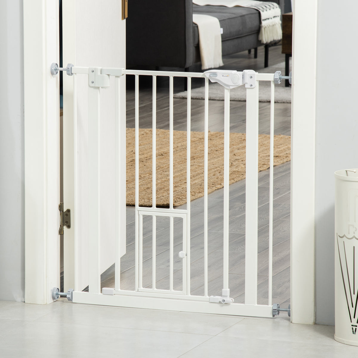 easycomfort easycomfort cancellino per cani con porta piccola montaggio a pressione e chiusura automatica 74 80x76 2cm bianco