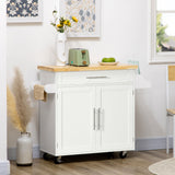 easycomfort easycomfort carrello da cucina con cassetto portaspezie armadietto e 4 ruote 109x40x89cm bianco