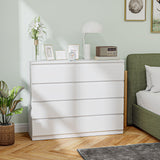easycomfort easycomfort cassettiera 8 cassetti per camera da letto in legno con maniglie scanalate 120x39x100 cm bianco