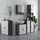 easycomfort easycomfort colonna bagno in truciolato con 2 ripiani aperti e 2 armadietti a 2 livelli 30x30x183 cm grigio