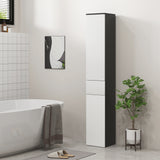 easycomfort easycomfort colonna bagno salvaspazio in legno con 2 armadietti e cassetto 30x28x180 cm nero