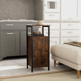 easycomfort easycomfort comodino industriale con 2 ripiani e scaffale interno regolabile in legno e acciaio 34x30x80 cm marrone