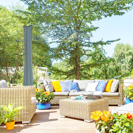 easycomfort easycomfort copertura per ombrellone impermeabile custodia copri ombrellone con cerniera e laccio grigio