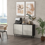 easycomfort easycomfort credenza moderna con 2 armadietti e 4 ante con apertura a pressione 121x37x75cm nero