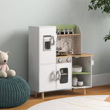 easycomfort easycomfort cucina giocattolo per bambini 3 6 anni con macchina del ghiaccio e utensili 84x34x89 cm bianco e verde