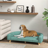 easycomfort easycomfort divano per cani di taglia grande con gambe rialzate e cuscino sfoderabile 98x67x25 cm verde chiaro