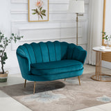 easycomfort easycomfort divano vintage 2 posti industrial chic in tessuto effetto velluto e metallo 130x77x77 cm alzavola e oro ean 8055776912905