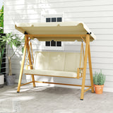 easycomfort easycomfort dondolo da giardino 3 posti con tettuccio regolabile e cuscini 195x120x170 cm beige