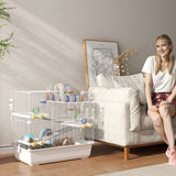 easycomfort easycomfort gabbia per criceti a 4 livelli con tubi ruota 3 porte e vassoio in metallo pp e ps 78x45x73 cm bianco