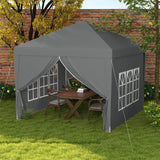 easycomfort easycomfort gazebo da esterno 3x3 m pieghevole con 4 pannelli laterali in acciaio e tessuto oxford grigio