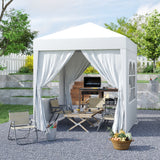 easycomfort easycomfort gazebo pieghevole pop up 2x2 m con 4 pareti rimovibili in poliestere e acciaio bianco