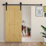 easycomfort easycomfort kit per porta scorrevole in stile rustico con binario 200cm e rotelle nero