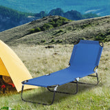 easycomfort easycomfort lettino da giardino con schienale regolabile in 5 posizioni in acciaio e tessuto oxford 188x56x28 cm blu