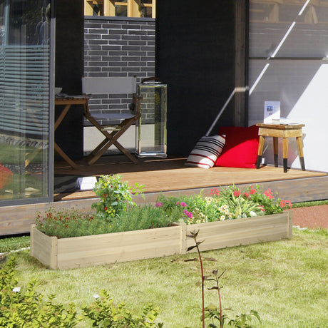 easycomfort easycomfort letto per orto rialzato in legno di abete con fondo aperto e 2 sezioni separate 244x615x27cm