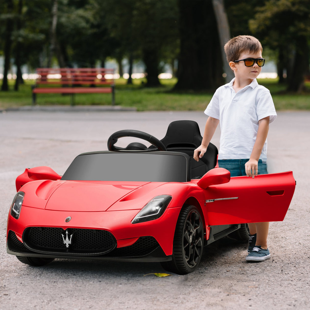easycomfort easycomfort macchina elettrica per bambini 3 6anni auto maserati mc20 con guida manuale telecomando e fari led eta 3 6 anni rosso