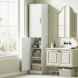 easycomfort easycomfort mobile colonna bagno a 2 armadietti con 6 ripiani regolabili in legno 40x35x180 cm bianco