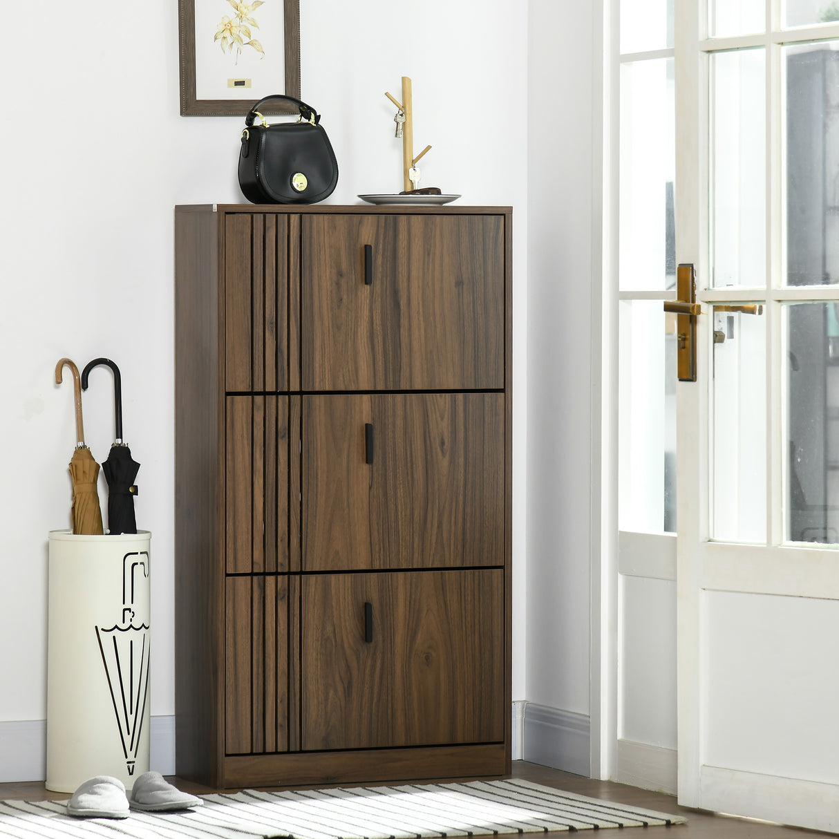 easycomfort easycomfort mobile scarpiera a 3 livelli con ripiani regolabili per 18 paia max in truciolato 63x24x117 cm