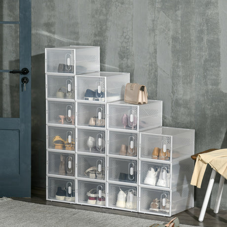 easycomfort easycomfort mobile scarpiera rettangolare in plastica pp 18 box 25x35x19 cm per scarpe max 43 eu vestiti e libri
