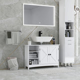 easycomfort easycomfort mobile sotto lavabo bagno con armadietto a 2 ante e 3 ripiani aperti in legno 90x30x60cm bianco