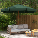 easycomfort easycomfort ombrellone da giardino con doppio tettuccio in bambu e poliestere 325x250 cm verde