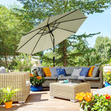 easycomfort easycomfort ombrellone da giardino inclinabile a 8 stecche con manovella in metallo e poliestere 295x250 cm beige