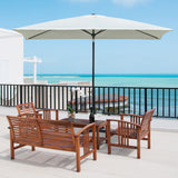 easycomfort easycomfort ombrellone rettangolare 2x3 m da giardino con apertura a manovella e inclinazione regolabile beige