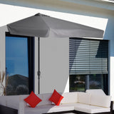 easycomfort easycomfort ombrellone semicircolare da parete 2 5x2 3m con apertura a manovella in metallo e poliestere grigio